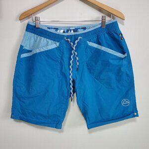 LA SPORTIVA Nirvana Rock Climbing Shorts 10" Pull-On Mid-Rise Blue Women's Large